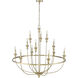 Emery 12 Light 40.2 inch Modern Gold Chandelier Ceiling Light